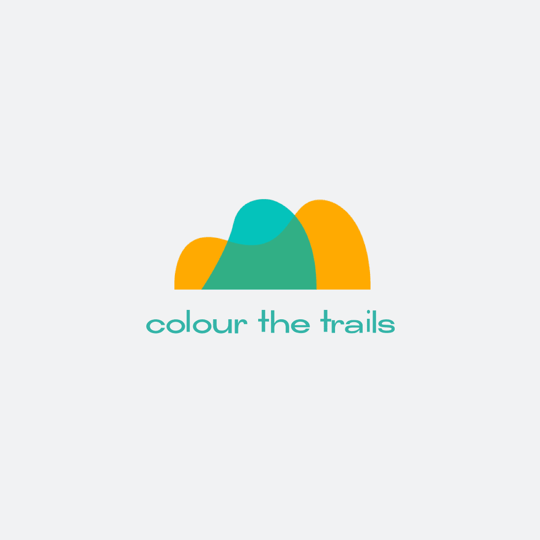 Colour the Trails logo on a gray background.